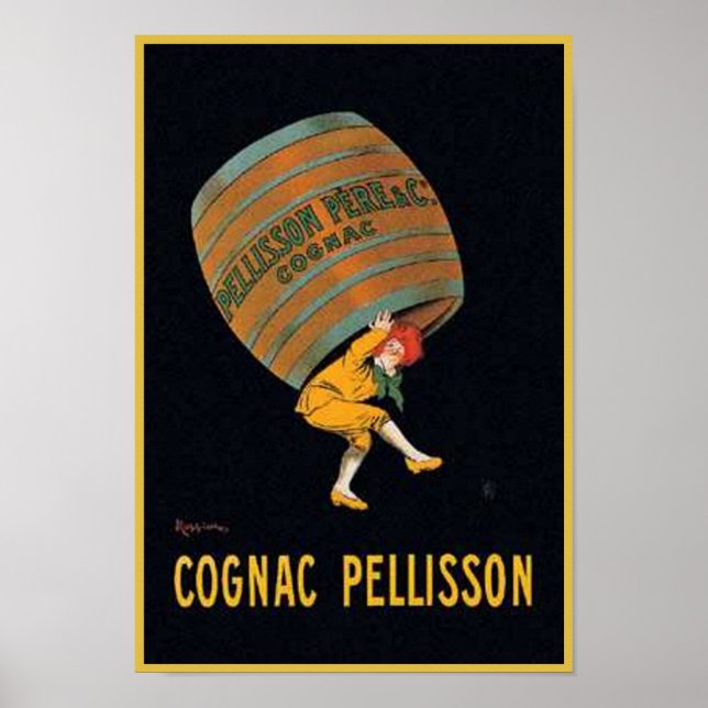 Vintage Cognac Pellisson Ad Poster (Front)