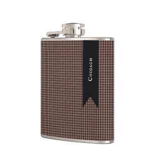 Vintage Coigach Tweed Gun Club Check Hip Flask