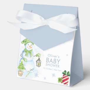 Vintage Cold Outside Floral Snowman Baby Shower  Favour Box