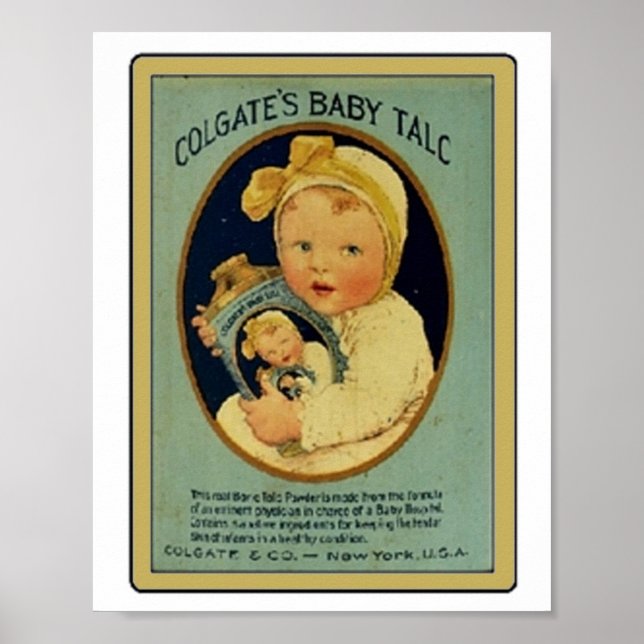 Vintage Colgate Baby Talc Ad Poster (Front)