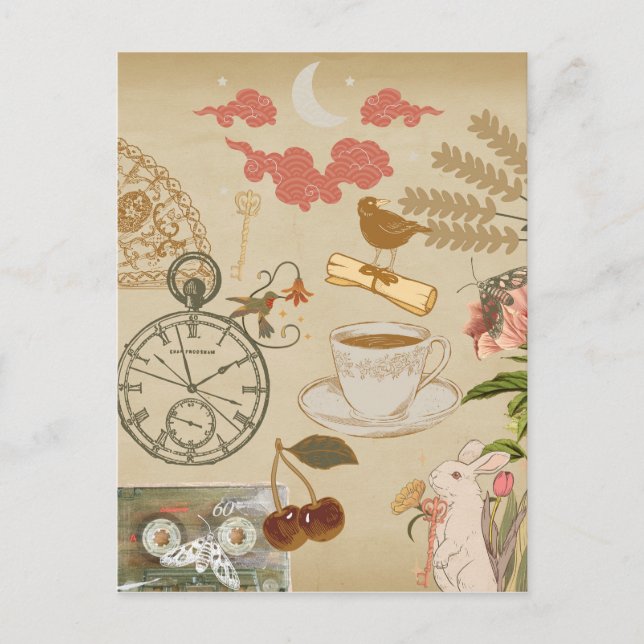 Vintage Collage Art Postcard (Front)