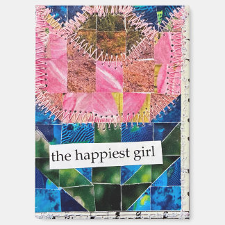 Vintage Collage Art Print Tulip Quilt Happy Girl Magnet