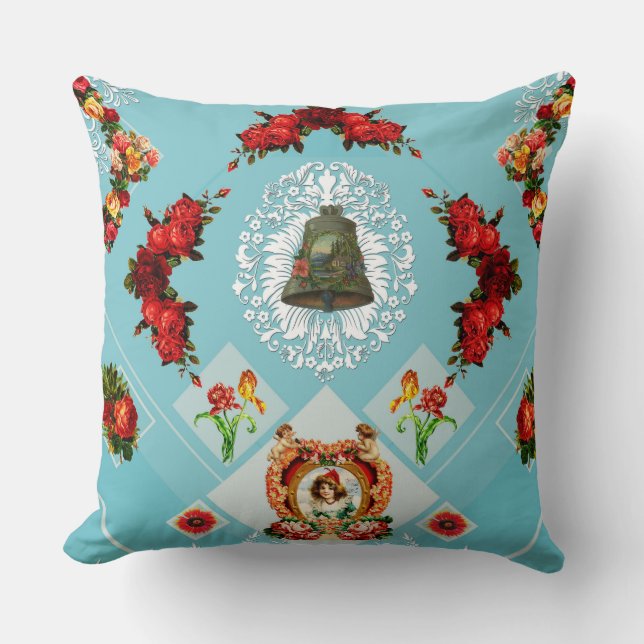 Vintage collage cushion (Front)