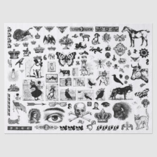 Vintage Collage Decoupage Tissue Paper