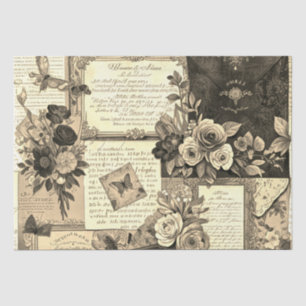 Vintage Collage - Floral Love Letters Tissue Paper