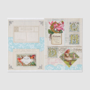 Vintage collage images tissue paper