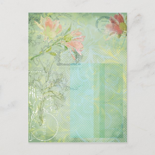 Vintage collage, layered postcard (Front)