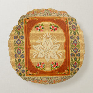 Vintage collage round cushion