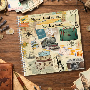 Vintage Collage Travel Personalised Journal