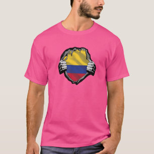Vintage Colombia Colombian Flag Pride Retro Herita T-Shirt