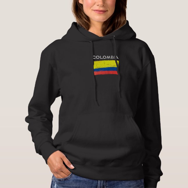 Vintage Colombia Colombian Flag Pride Souvenir Hoodie (Front)