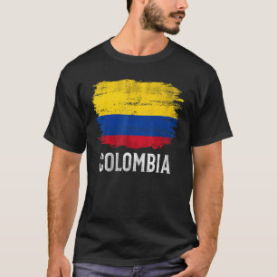 Vintage Colombia Flag For Colombian   T-Shirt