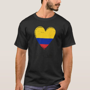 Vintage Colombian Roots Heart Colombia Flag Pride  T-Shirt