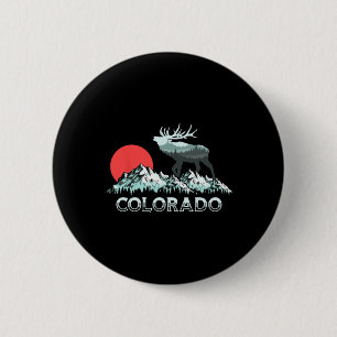 Vintage Colorado Elk Hunter Conservation Retro Gra 6 Cm Round Badge