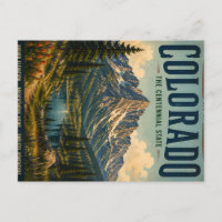 Vintage Colorado Landscape Poster with Majestic Mo