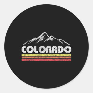 Vintage Colorado Retro Mountain Bike Skiing Classic Round Sticker