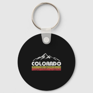 Vintage colorado retro mountain bike skiing key ring