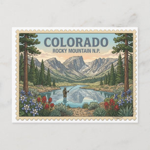 Vintage Colorado Rocky Mountain National Park  Postcard