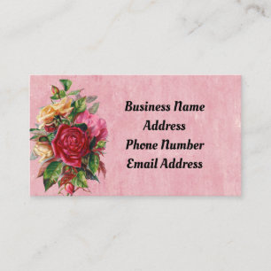 Vintage Colored Roses Business Card