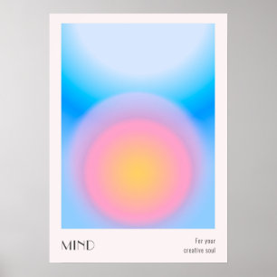 Vintage Colorful Aura Effect Gradient Poster