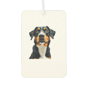 Vintage Colorful Dog Portrait Illustration Retro P Car Air Freshener