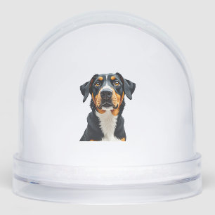 Vintage Colorful Dog Portrait Illustration Retro P Snowglobe