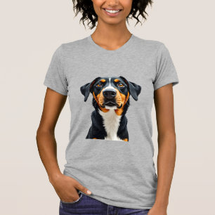 Vintage Colorful Dog Portrait Illustration Retro P T-Shirt