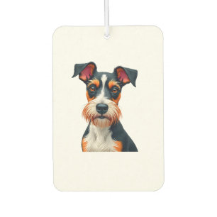 Vintage Colorful Dog Portrait Illustration Retro T Car Air Freshener