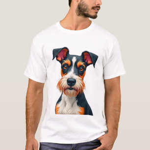 Vintage Colorful Dog Portrait Illustration Retro T T-Shirt