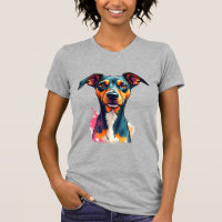 Vintage Colorful Dog Portrait Pop Art Illustration