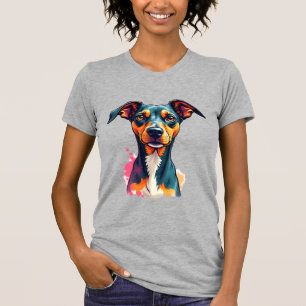 Vintage Colorful Dog Portrait Pop Art Illustration T-Shirt
