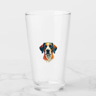 Vintage Colorful Dog Portrait Pop Art Style Pet Il Glass