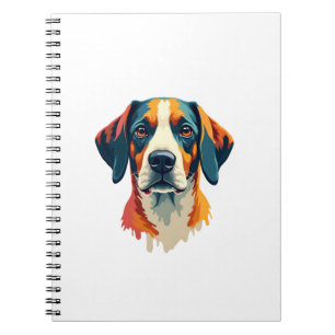 Vintage Colorful Dog Portrait Pop Art Style Pet Il Notebook