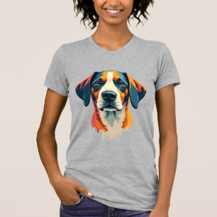 Vintage Colorful Dog Portrait Pop Art Style Pet Il T-Shirt