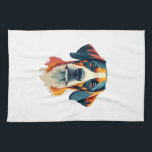 Vintage Colorful Dog Portrait Pop Art Style Pet Il Tea Towel<br><div class="desc">Vintage Colorful Dog Portrait Pop Art Style Pet Illustration 2</div>