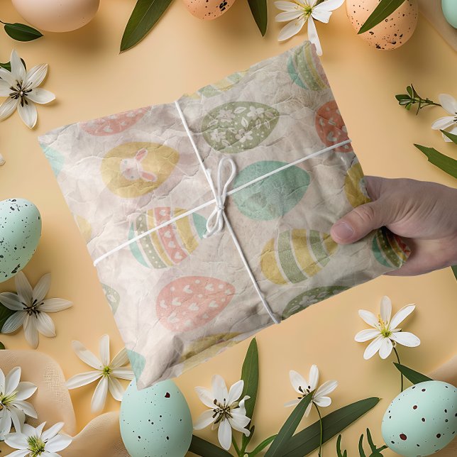 Vintage Colorful Easter eggs Tissue Paper (Vintage Colourful Easter eggs Tissue Paper)
