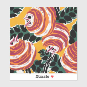 Vintage Colorful Flowers and Leaves Art Nouveau