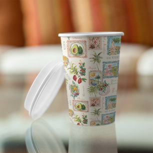 Vintage Colorful Mexican Travel Print Paper Cups