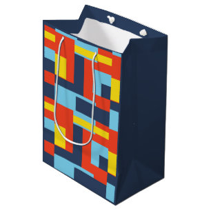 Vintage Colors Tribal Cross Design/Set 2 Medium Gift Bag