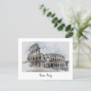 Vintage Colosseum Postcard – Rome Travel Art 