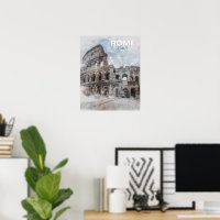 Vintage Colosseum Rome – Retro Italian Travel Wall