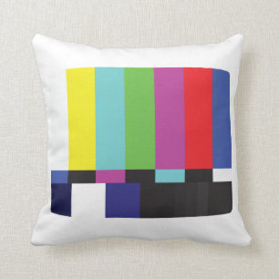Vintage Colour Bars TV Signal Test Pattern Cushion