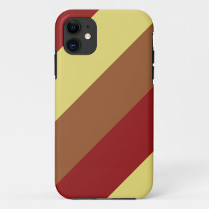 Vintage Colour Red Brown Yellow Retro Stripes iPhone 11 Case