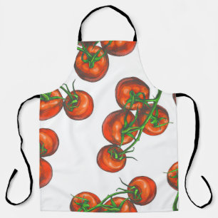 Vintage colour seamless pattern with fresh vegetab apron