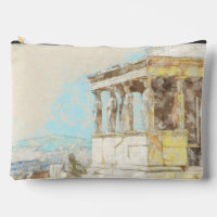 Vintage colour sketch postcard of Athens greece