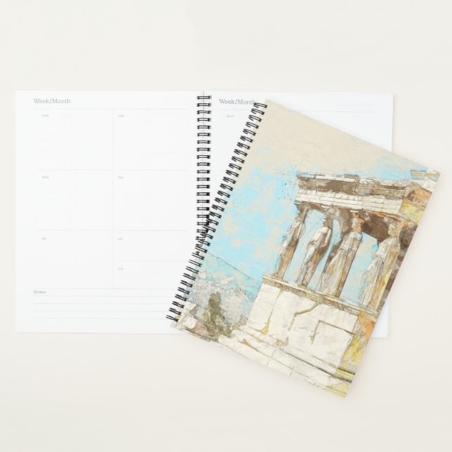 Vintage colour sketch postcard of Athens greece Planner (Display)