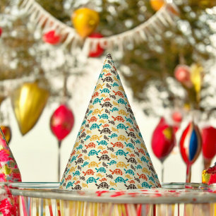 Vintage Colour Tortoise Cartoon Party Hat