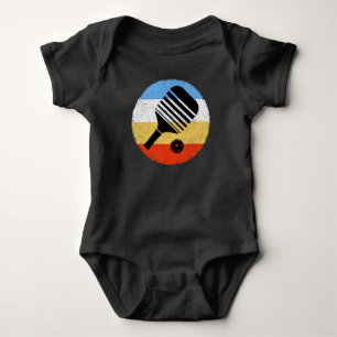 Vintage Coloured Retro Pickleball Baby Bodysuit