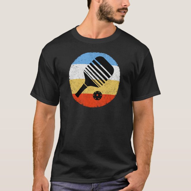 Vintage coloured retro Pickleball T-Shirt (Front)