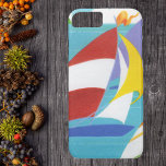 Vintage Colourful Abstract Sailboats in Water Case-Mate iPhone Case<br><div class="desc">This is a vintage image a group of colourful and bright abstract sailboats sailing in a lake.  See my store Art by MAR for matching products with this design.</div>